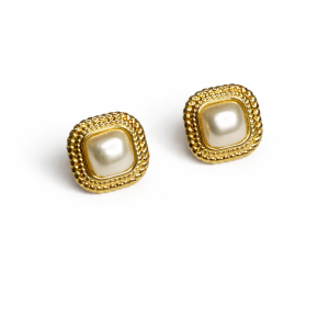 Aretes Perla Beige